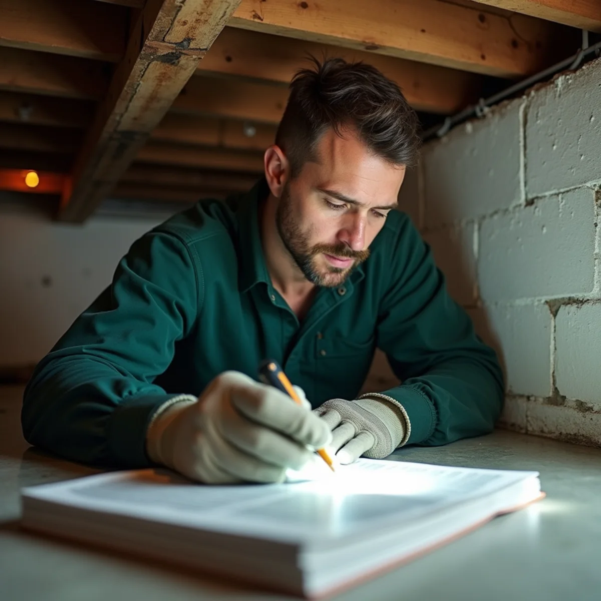 Winter interior crawlspace and utility room pest inspection