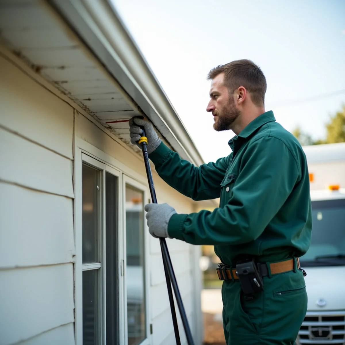 Applying micro-encapsulated barrier spray around attic window casing