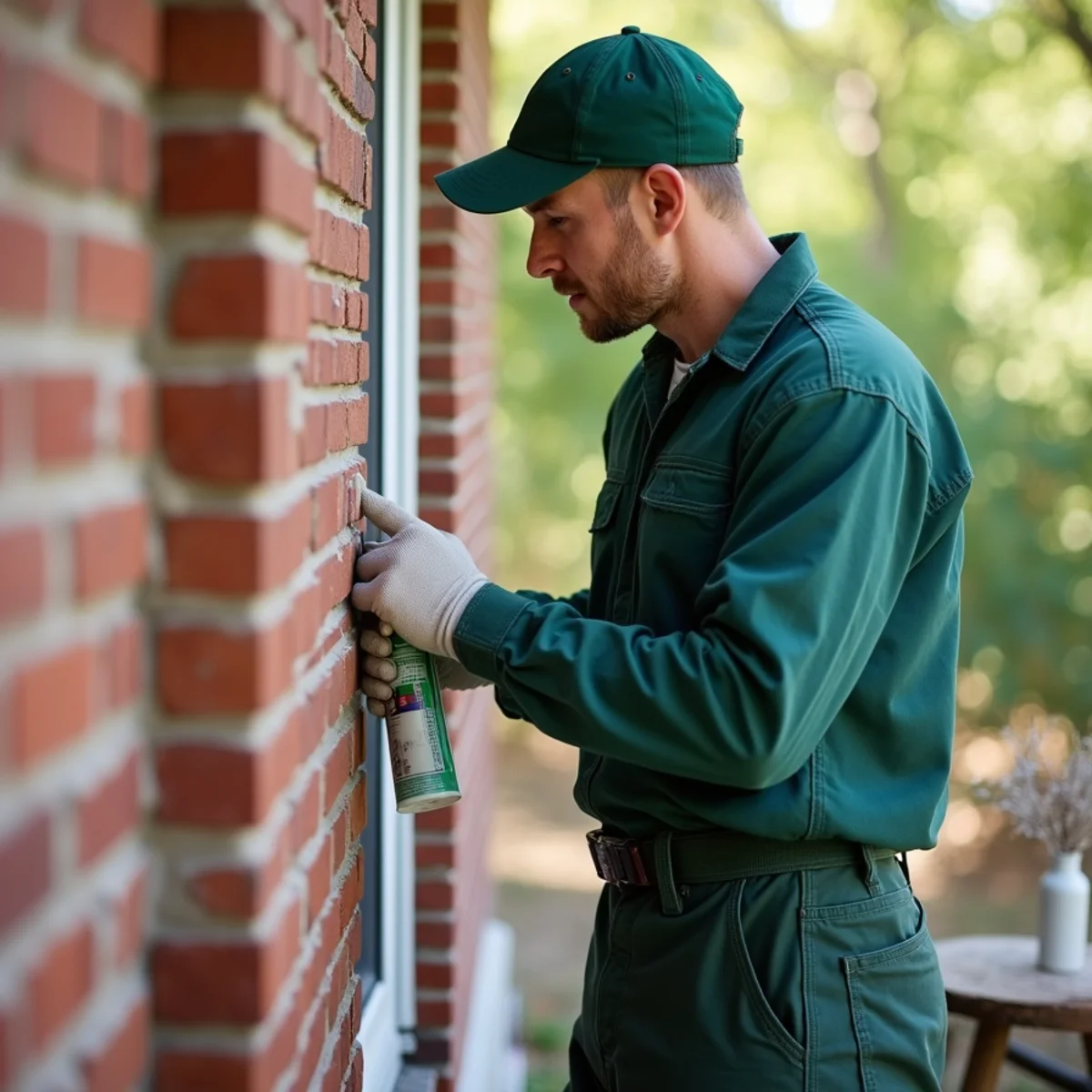 Sealing gap between brick chimney and siding with silicone caulk