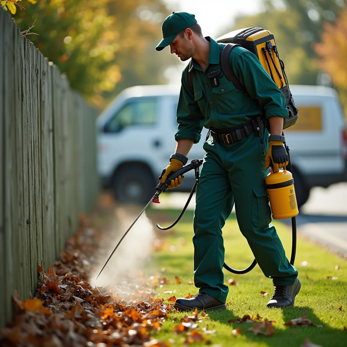 Applying targeted tick treatment into deep perimeter leaf litter
