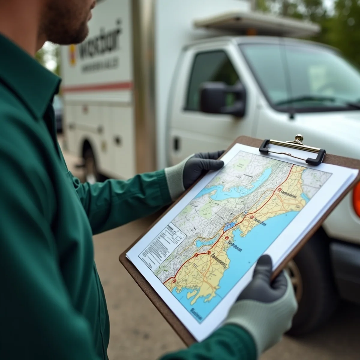Long Island service route planning map covering Nassau and Suffolk counties